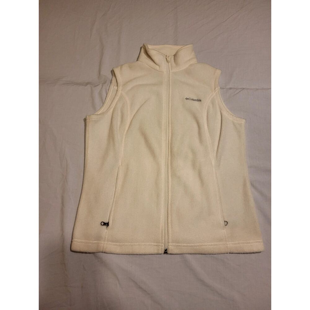 Columbia Women’s Fleece Vest Size L – Cream Full Zip Outdoor Layer